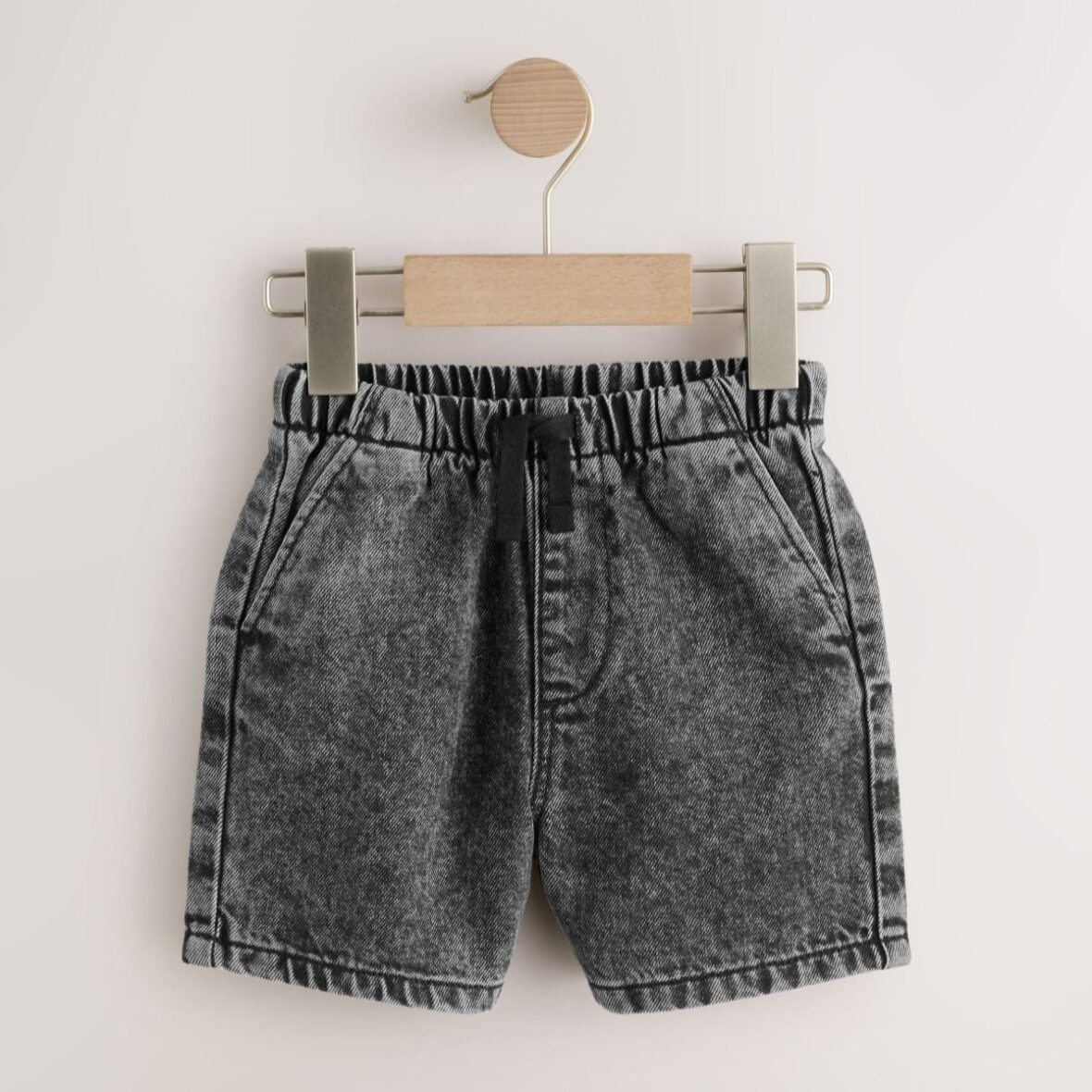 Grey Pull On Loose Denim Shorts (3mths-7yrs)