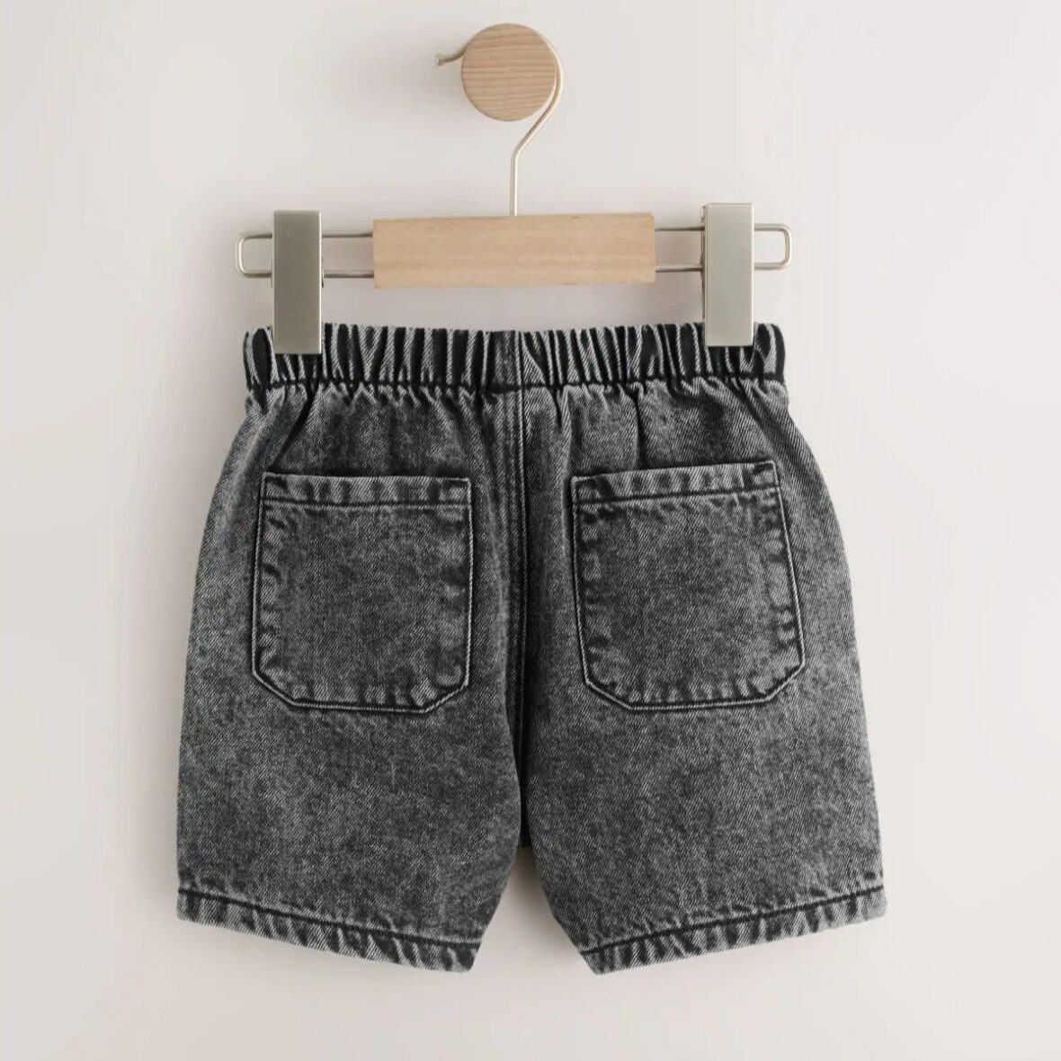 Grey Pull On Loose Denim Shorts 3