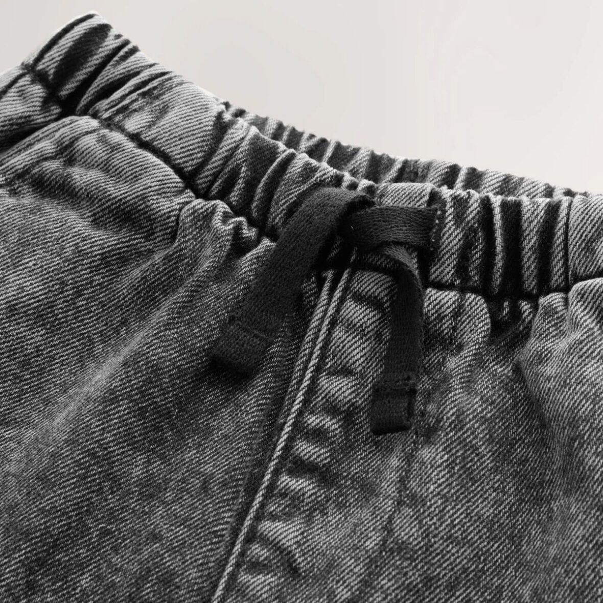 Grey Pull On Loose Denim Shorts 4