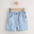 Light Blue Pull On Denim Shorts 1