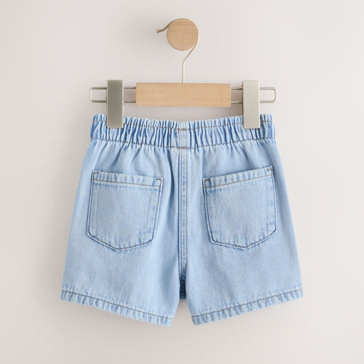 Light Blue Pull On Denim Shorts 3