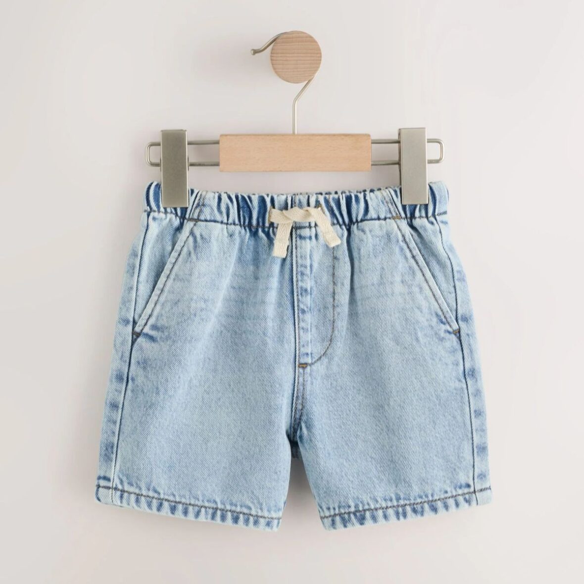 Light Blue Pull On Loose Denim Shorts (3mths-7yrs)