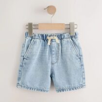 Light Blue Pull On Loose Denim Shorts 4