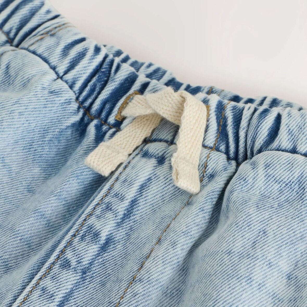 Light Blue Pull On Loose Denim Shorts 4