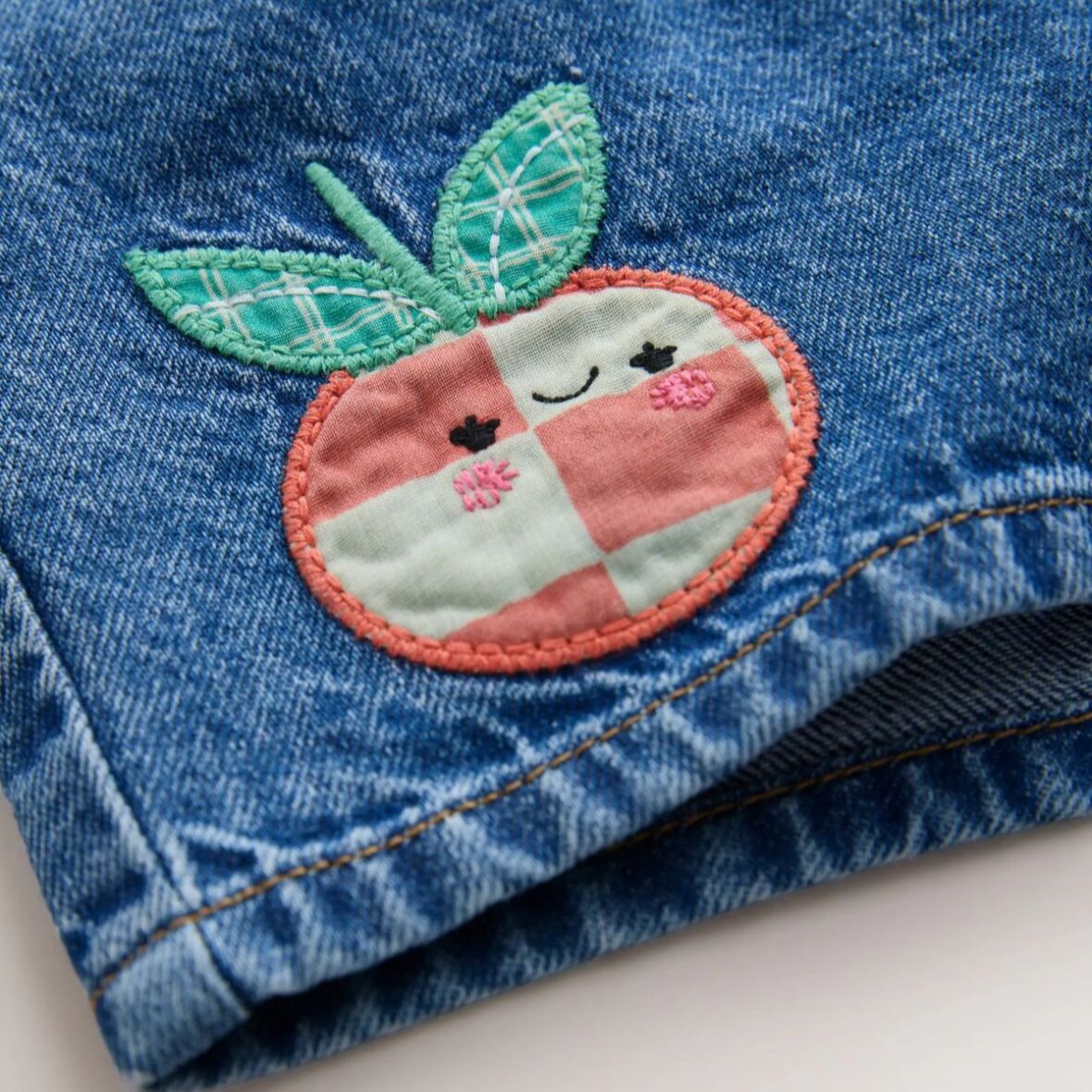 Mid Blue Denim Fruit Character Pull On Denim Shorts 4