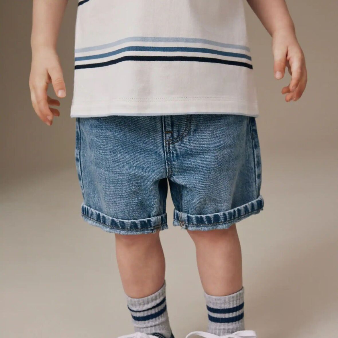 Mid Blue Denim Shorts 1