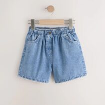 Mid Blue Pull On Denim Shorts 4