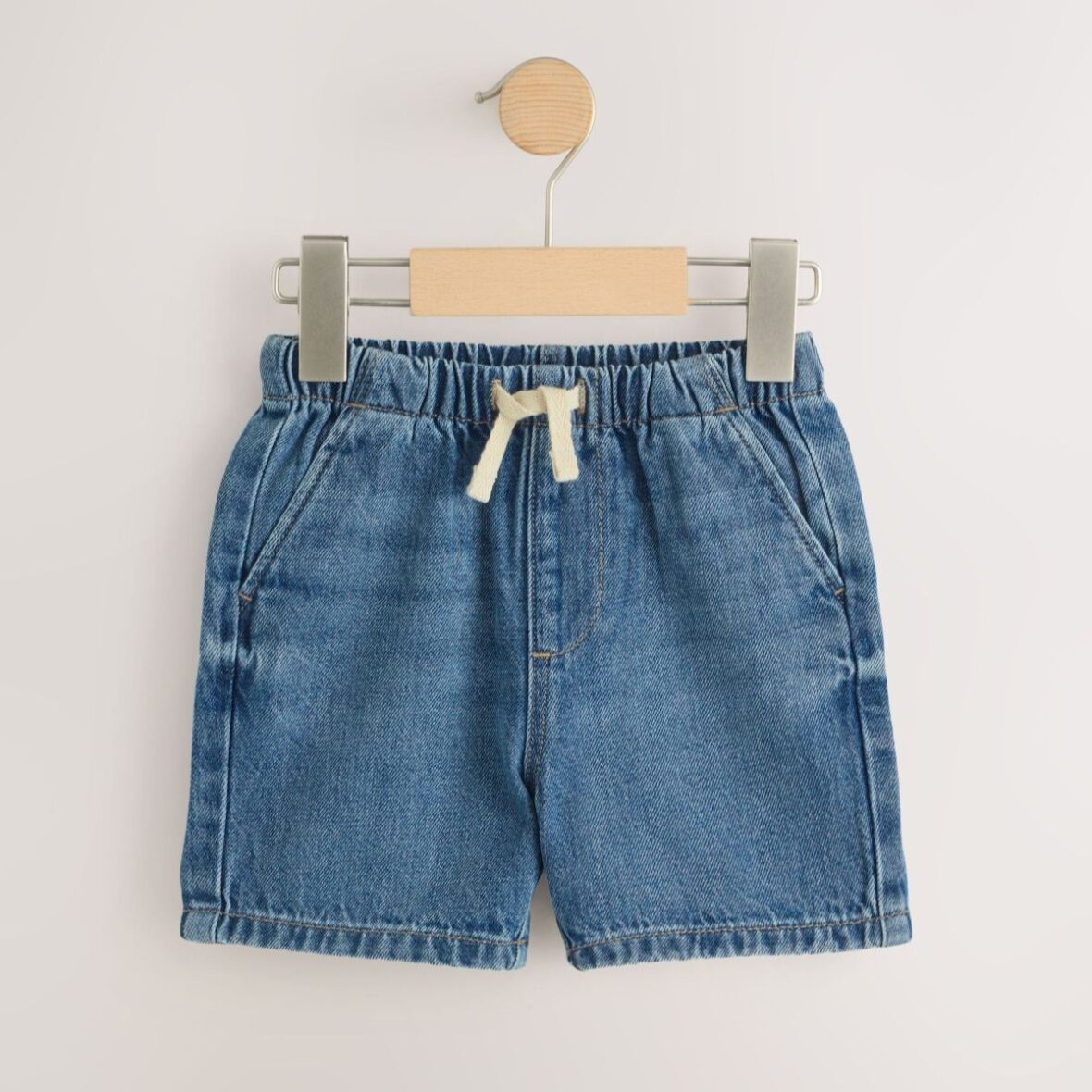 Mid Blue Pull On Loose Denim Shorts (3mths-7yrs)