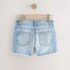 Mid Blue Regular Length Frayed Edge Denim Shorts 4