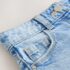 Mid Blue Regular Length Frayed Edge Denim Shorts 1