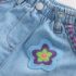 Mid Denim Crochet Flower Pull On Denim Shorts 1