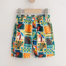 Multi Postcard Print Pull On Bermuda Shorts 4