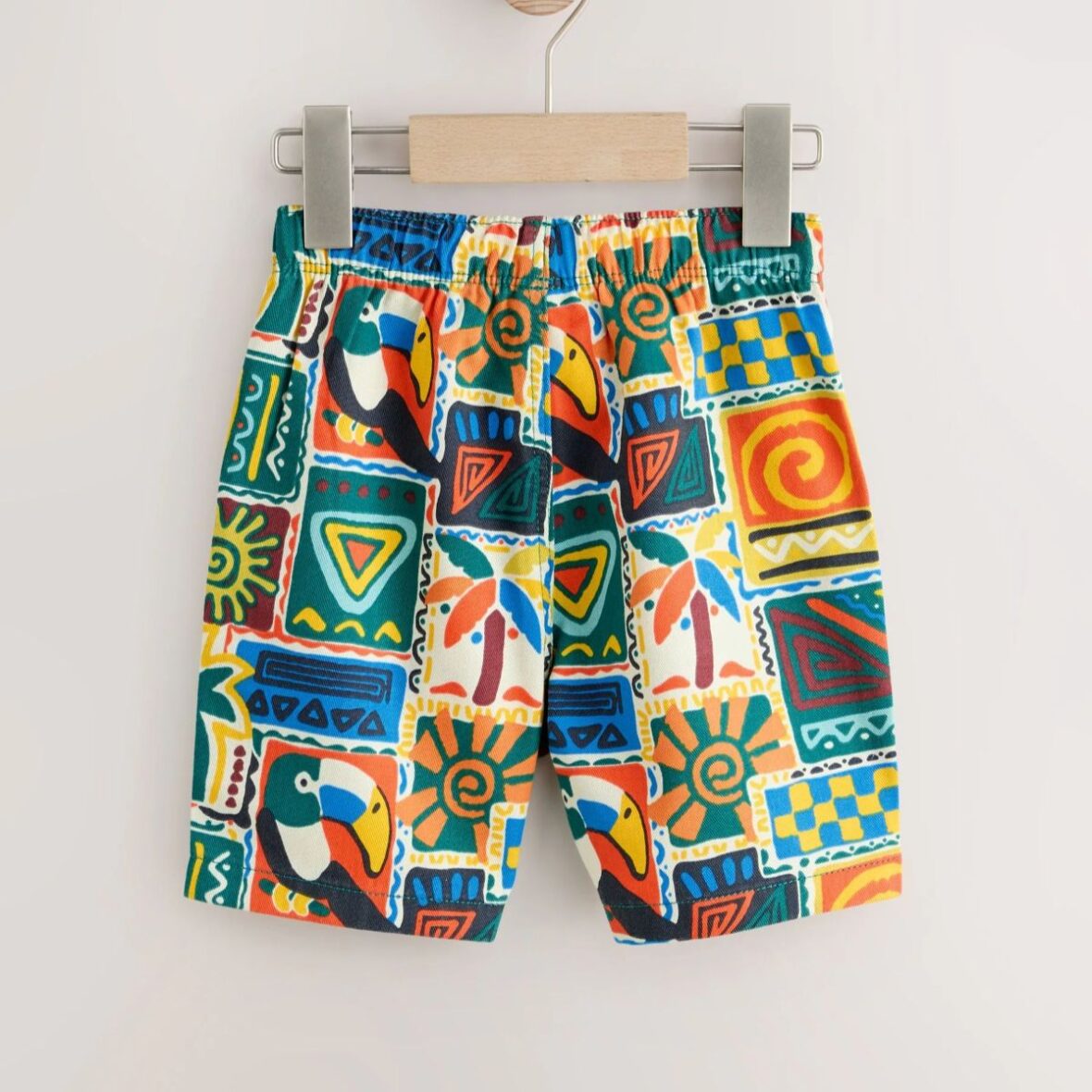 Multi Postcard Print Pull On Bermuda Shorts 3