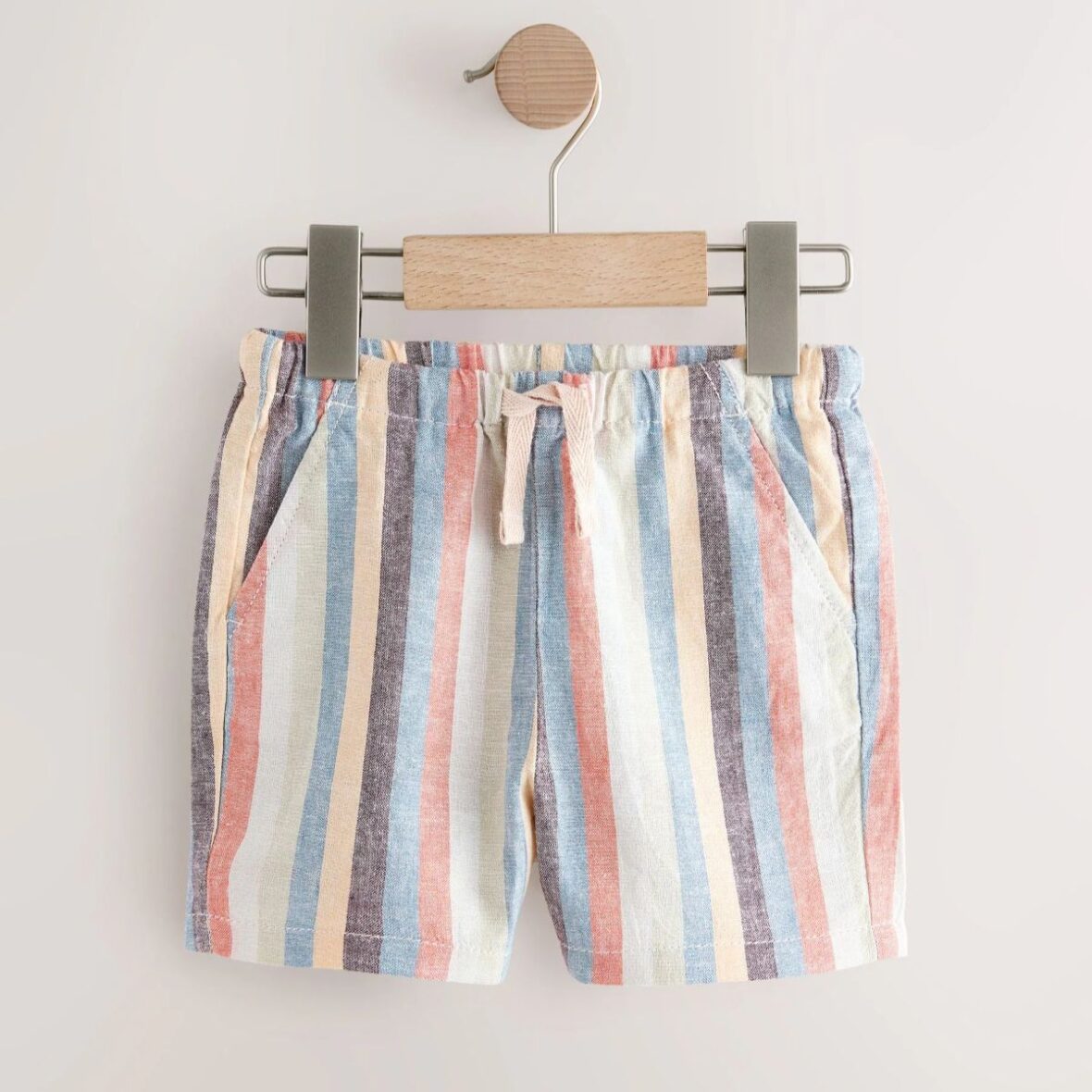 Multi Stripe Linen Blend Pull On Shorts (3mths-7yrs)
