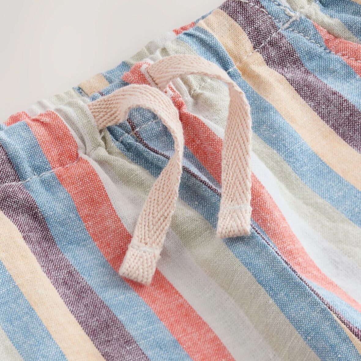 Multi Stripe Linen Blend Pull On Shorts 4