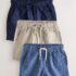Navy/Stone/Chambray Blue Pull On Shorts 3 Pack 5