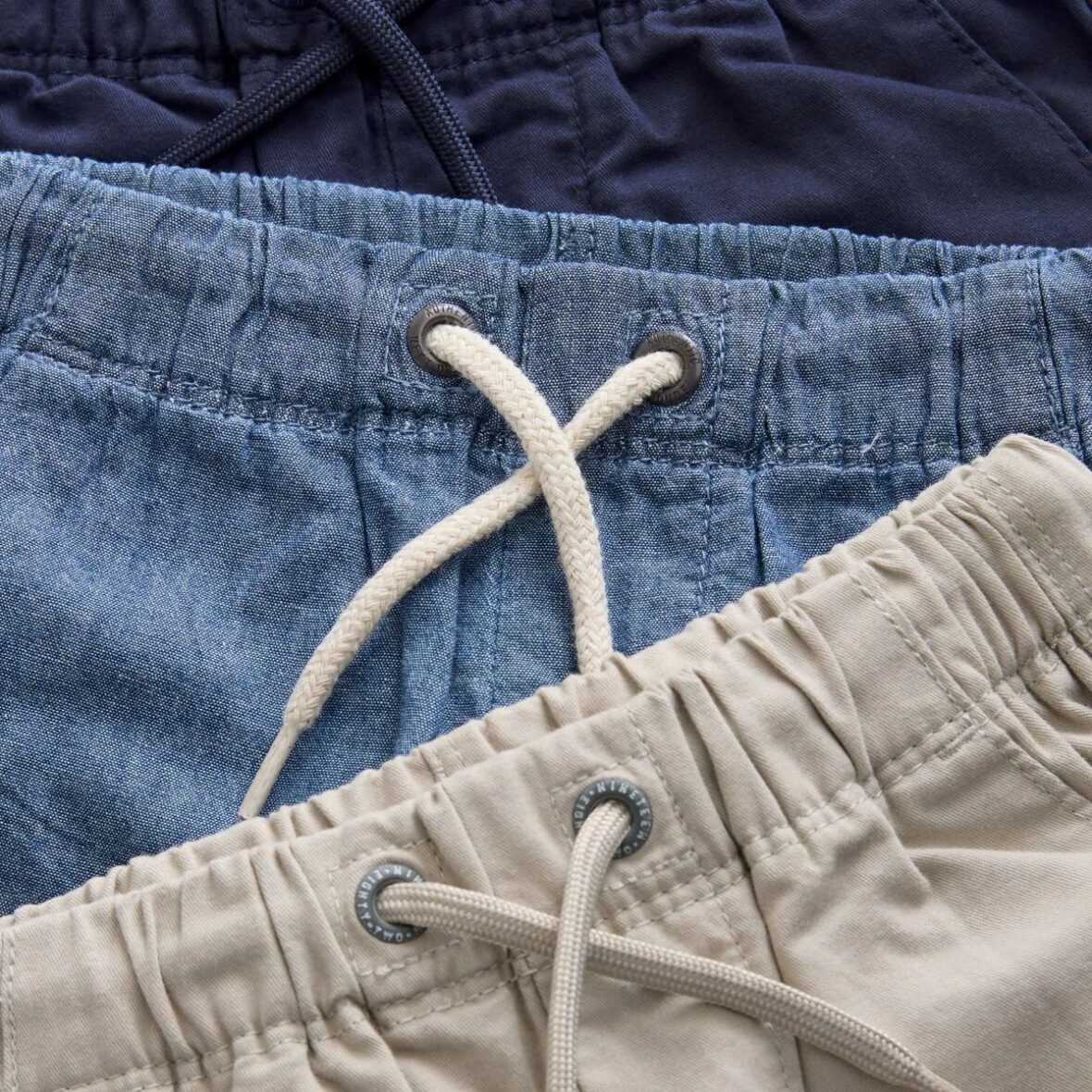 Navy Stone Chambray Blue Pull On Shorts 3 Pack 5
