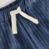 Navy Stripe Linen Blend Pull On Shorts 3