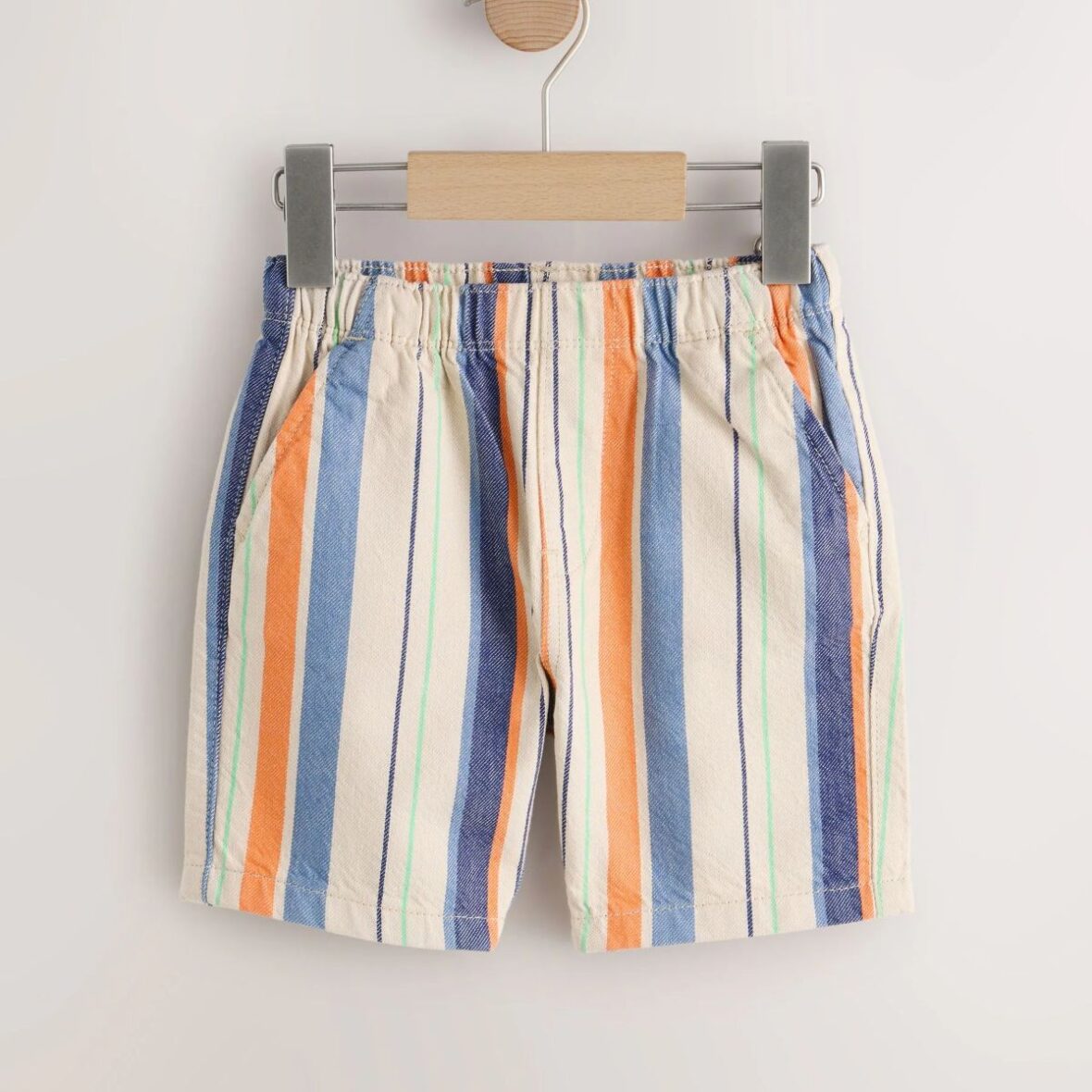 Orange/Neutral Stripe Pull On Bermuda Shorts (3mths-7yrs)