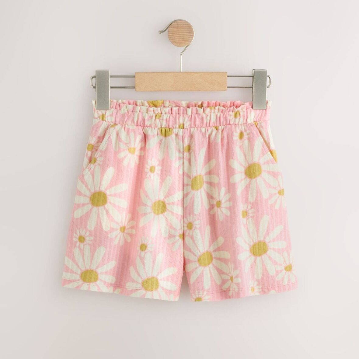 Pink Flower Textured Shorts (3-16yrs)