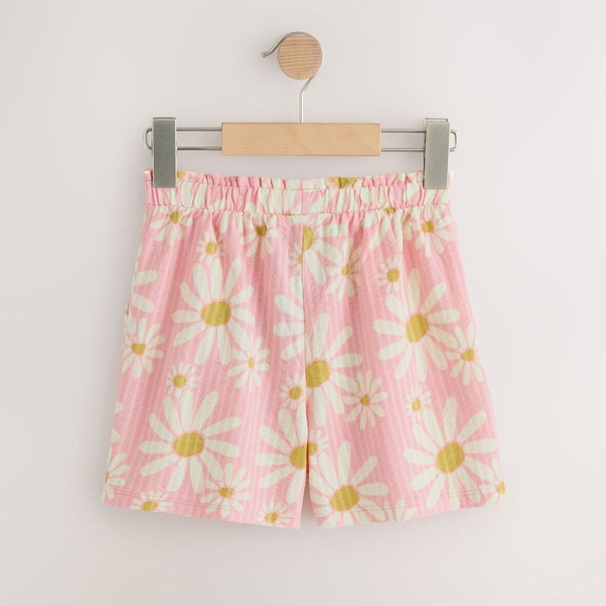 Pink Flower Textured Shorts 3