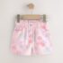 Pink Graffiti Print Pull On Denim Shorts 1