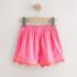 Pink Seersucker Stripe Crochet Trim Shorts 1