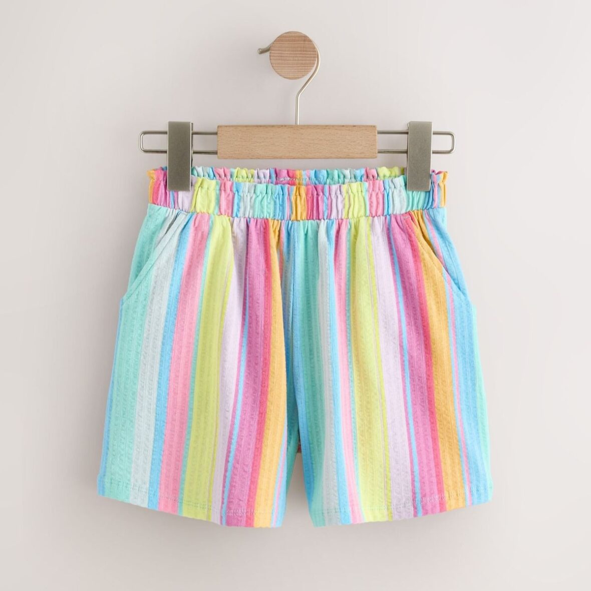 Rainbow Stripe Textured Shorts (3-16yrs)