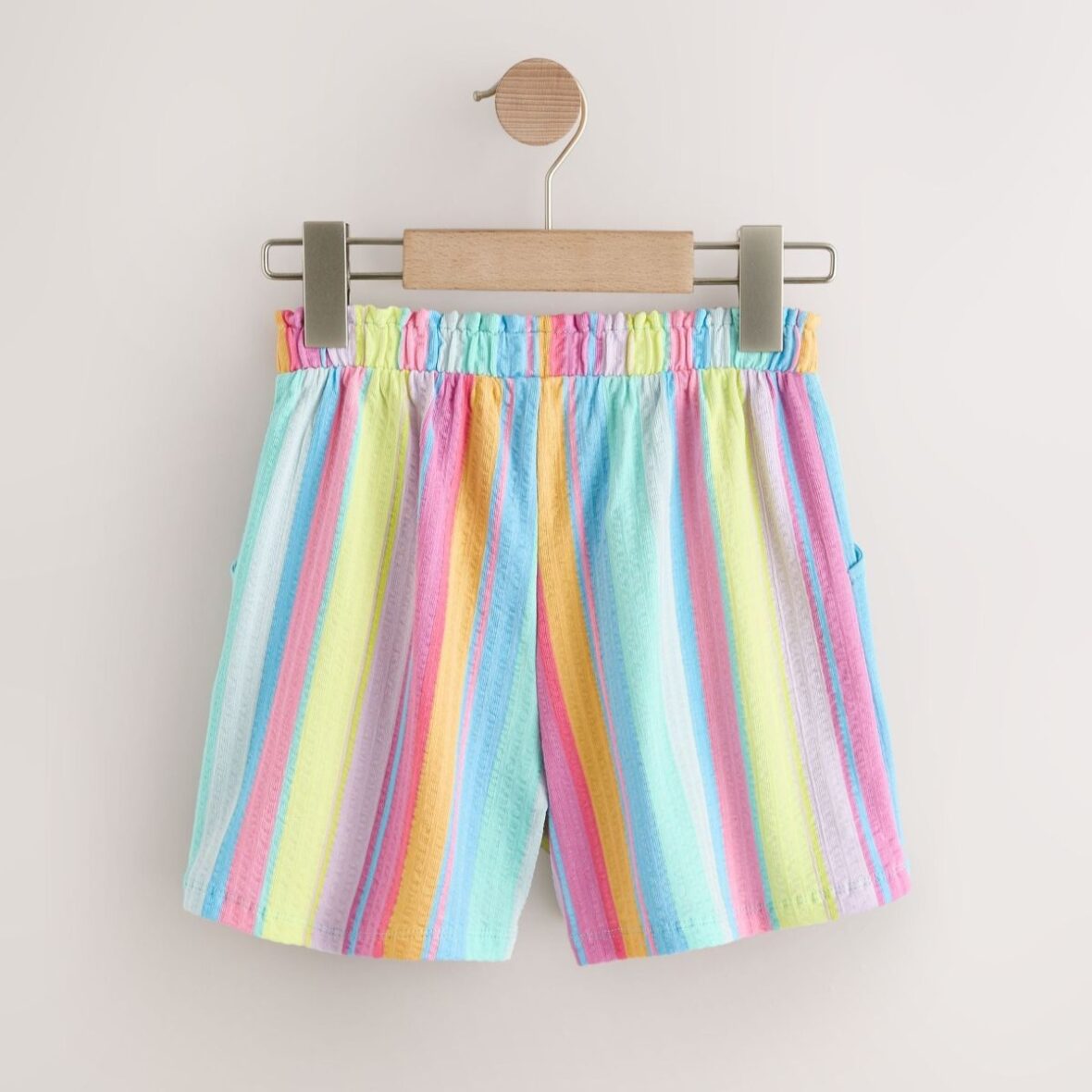 Rainbow Stripe Textured Shorts 3