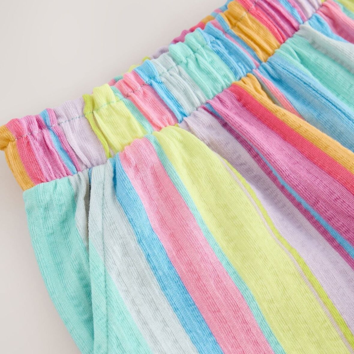 Rainbow Stripe Textured Shorts 4