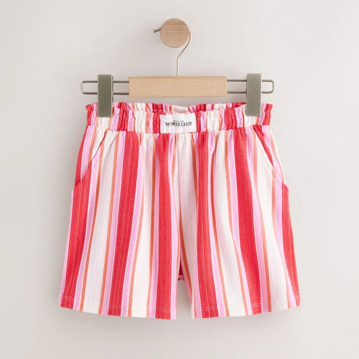 Red/Pink Stripe Textured Shorts (3-16yrs)