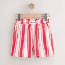 Red/Pink Stripe Textured Shorts 3