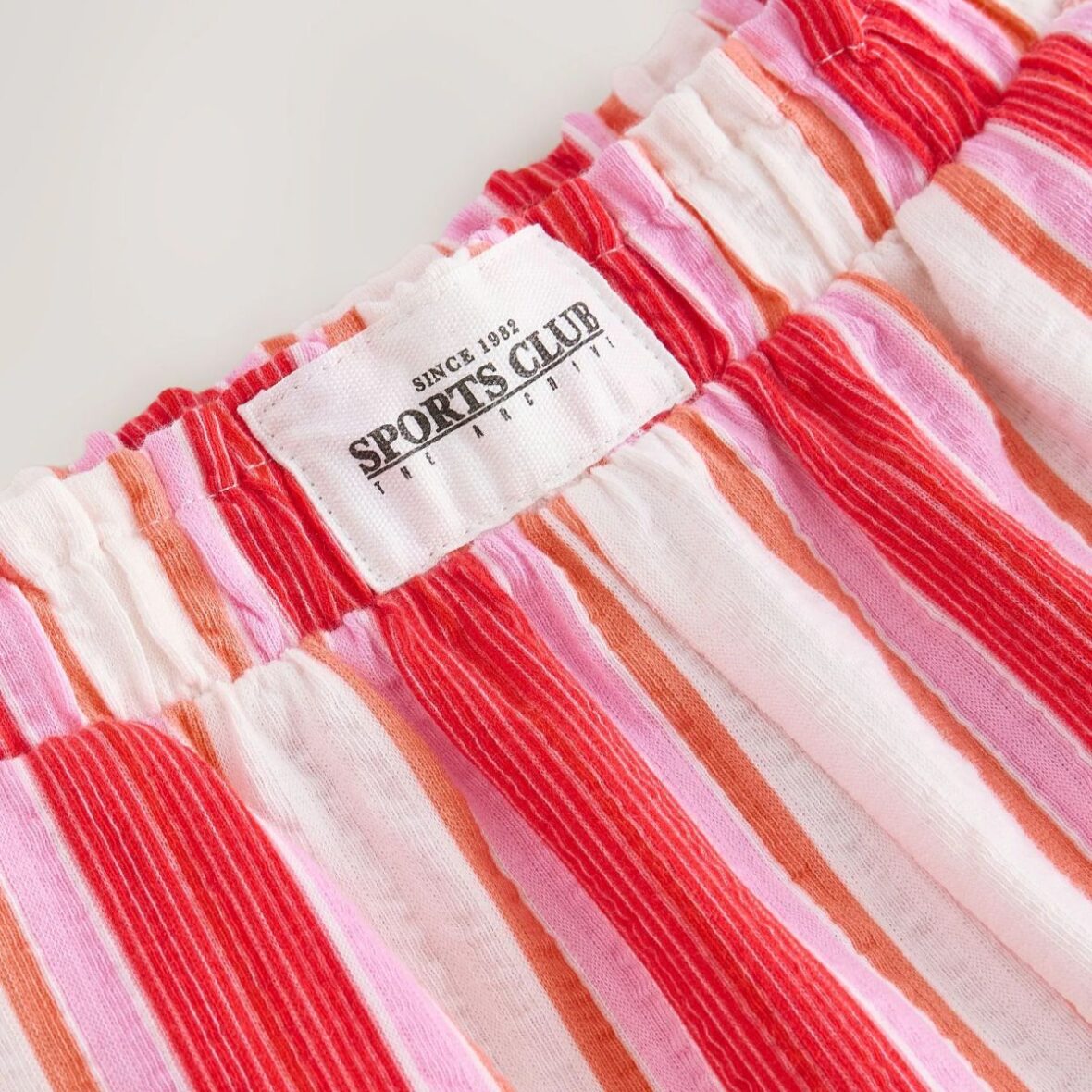Red Pink Stripe Textured Shorts 4