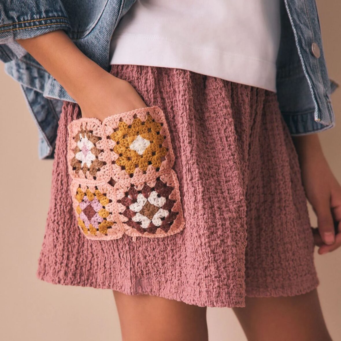 Rust Brown Crochet Pocket Shorts 3