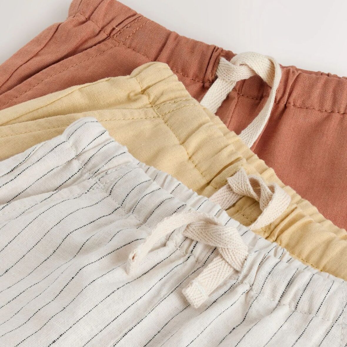 Rust Orange Yellow Stripe Linen Blend Shorts 3 Pack 5