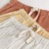 Rust Orange/Yellow/Stripe Linen Blend Shorts 3 Pack 1
