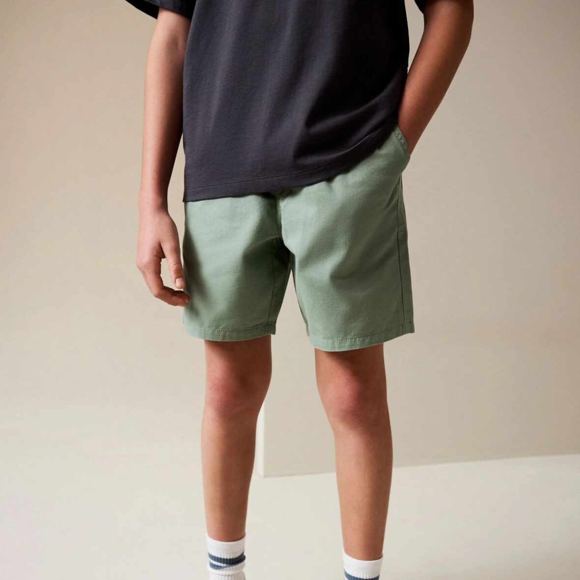 Sage Green Regular Fit Shorts 1