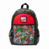 Smiggle Black Marvel Classic Backpack featuring a multi-colored sticker print