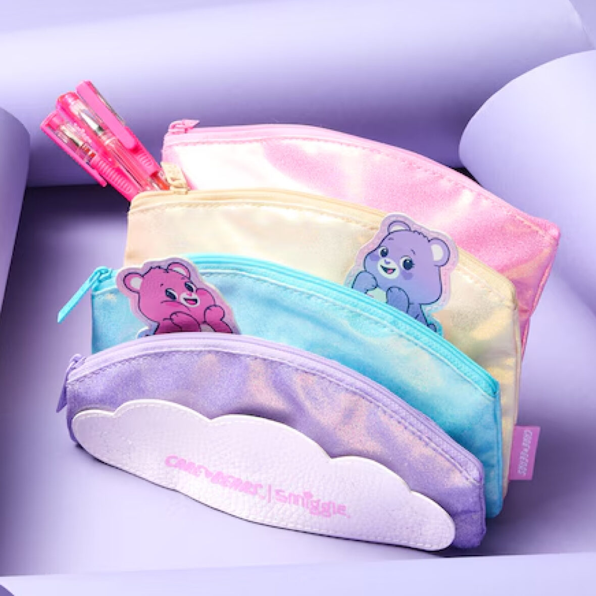 Smiggle Care Bears Multi-Pocket Pencil Case