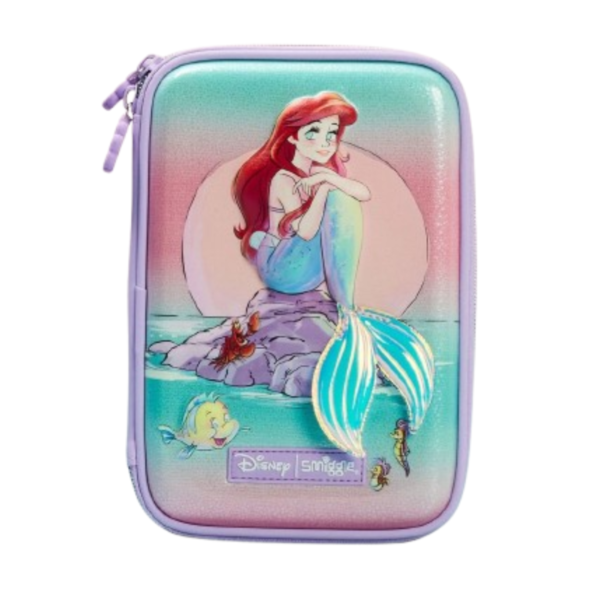Smiggle Disney Princess Hardtop Pencil Case (Little Mermaid) – Lilac