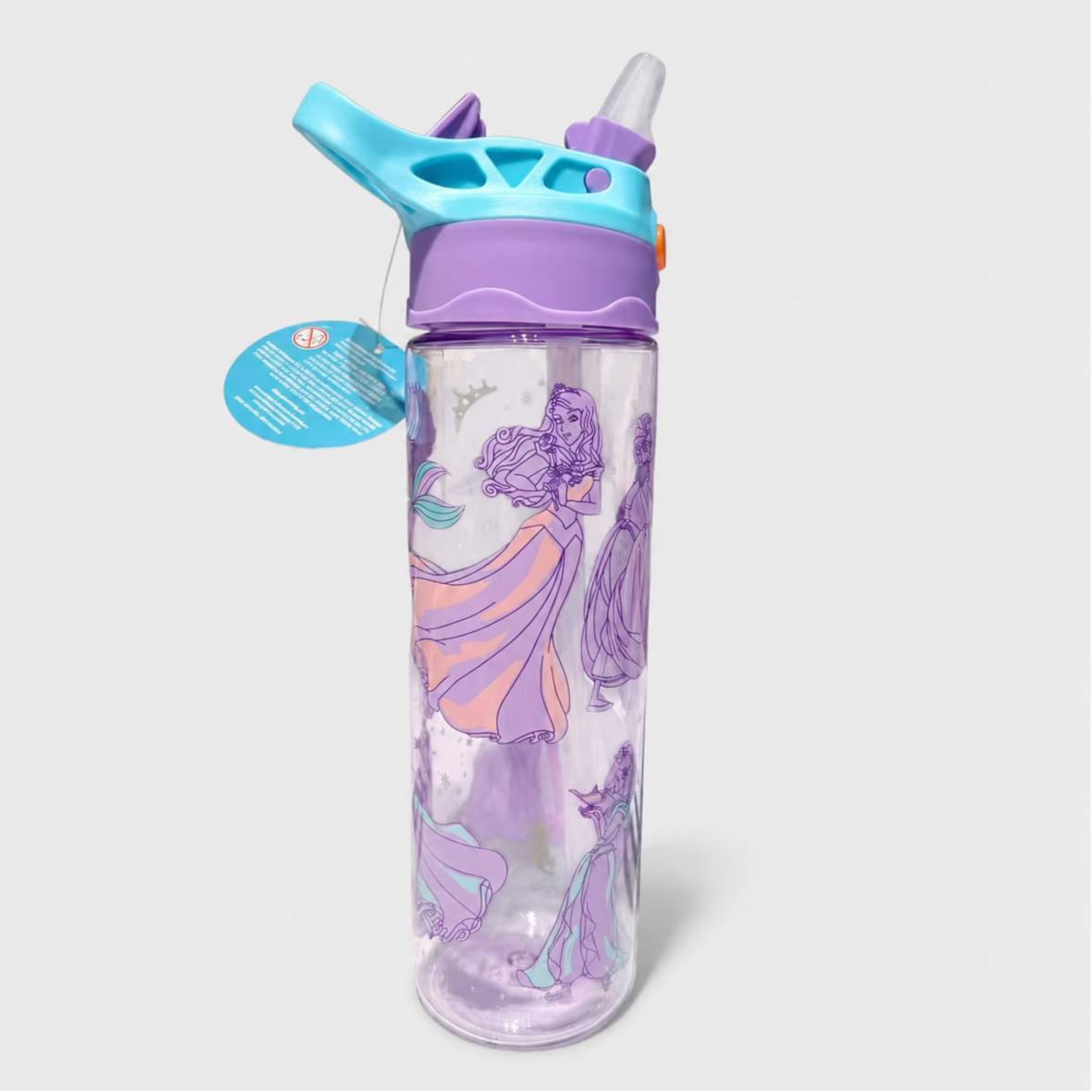 Smiggle Disney Princess Plastic Flip Drink Bottle 650ml – Purple
