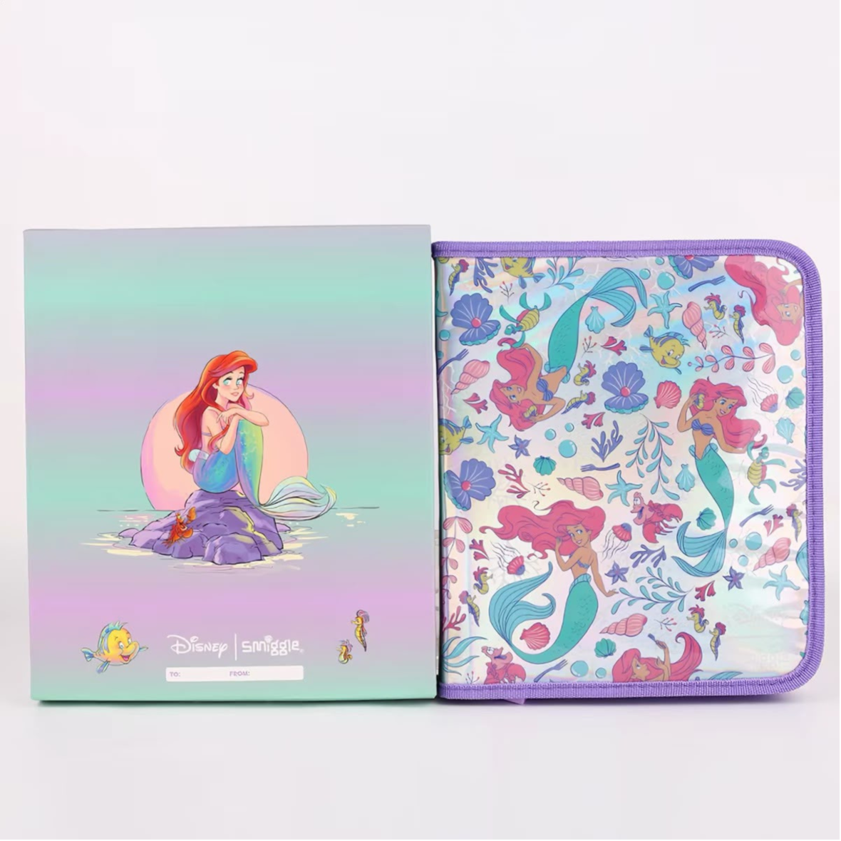 Smiggle Disney Princess Zip It Stationery Gift Pack (Little Mermaid) – Lilac