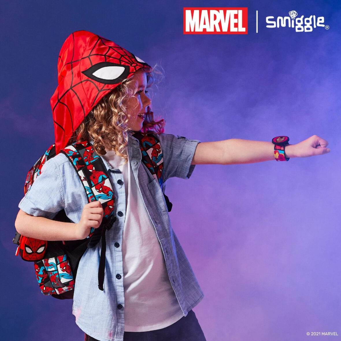 Smiggle Marvel Spider-Man Junior Hoodie Backpack