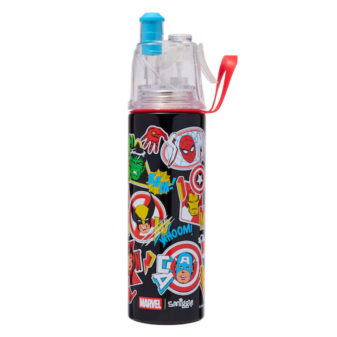 Smiggle Marvel Stainless Steel Spritz Drink Bottle 500Ml