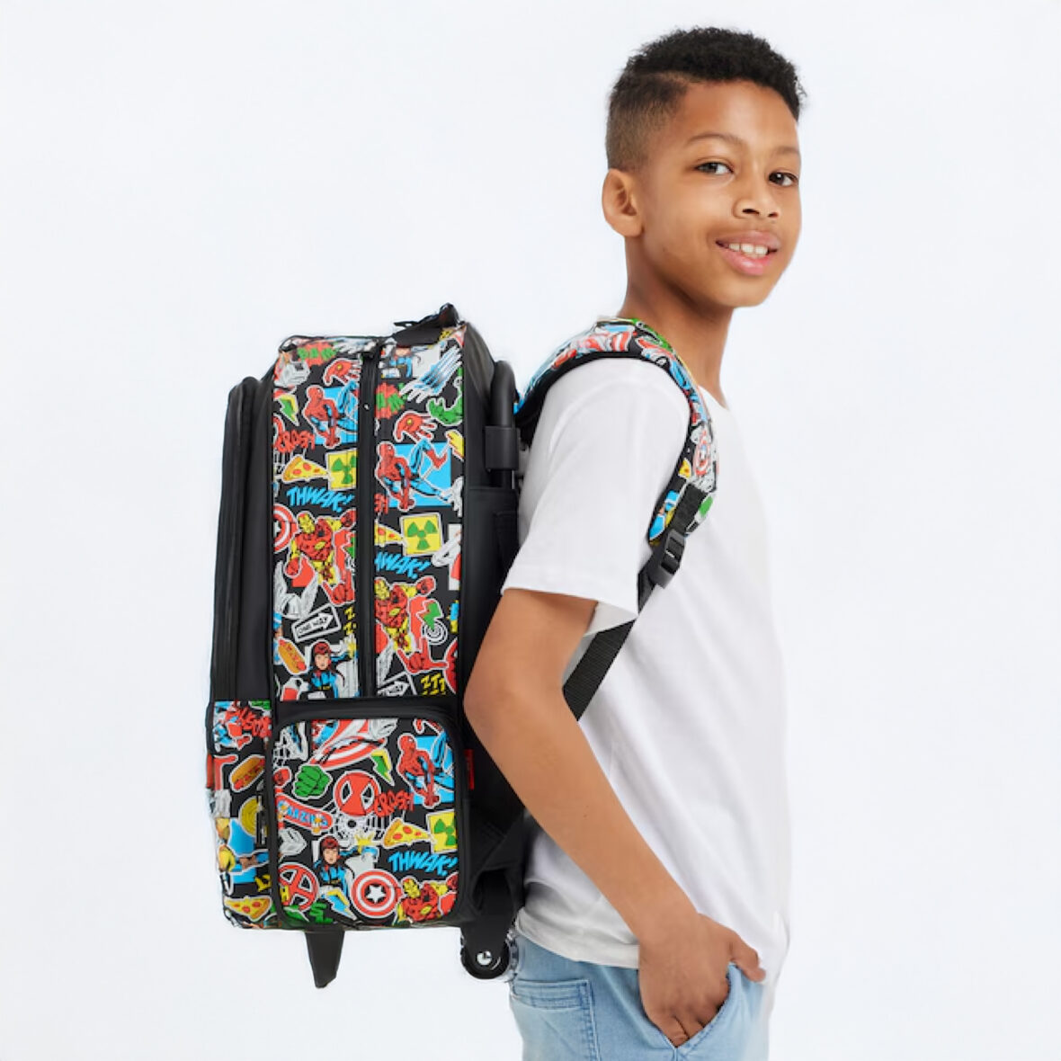 Smiggle Marvel Trolley Backpack With Light Up Wheels6