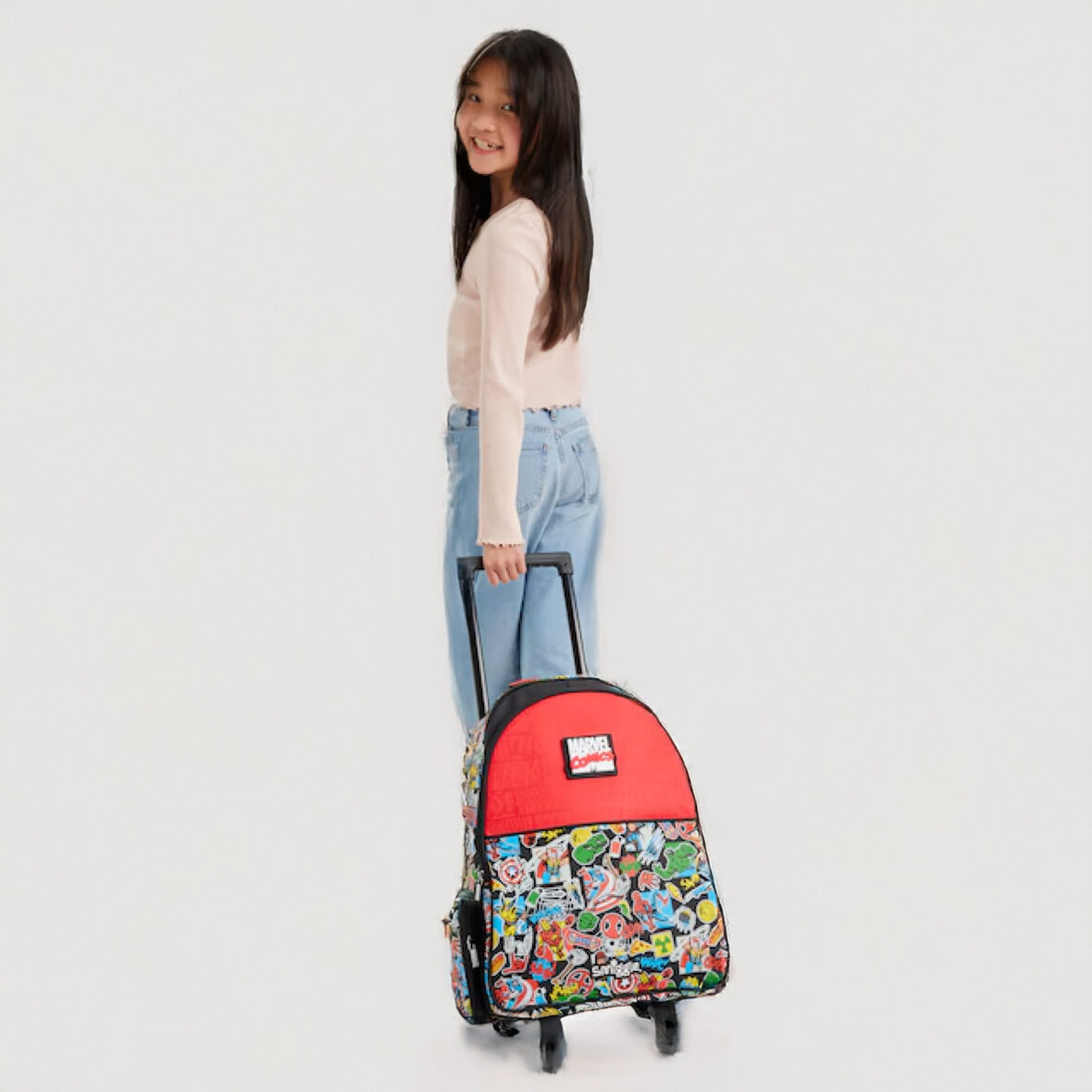 Smiggle Marvel Trolley Backpack With Light Up Wheels7