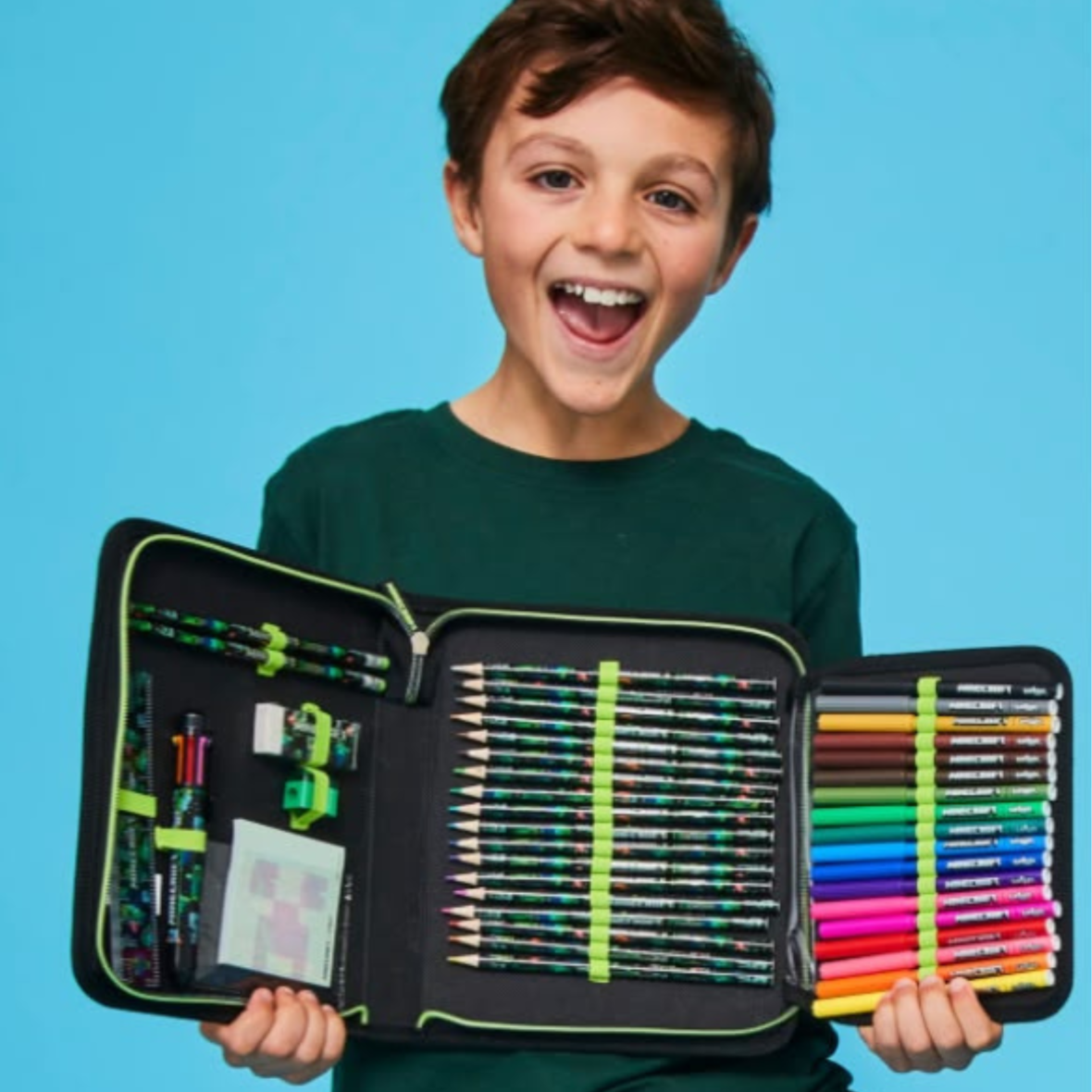 Smiggle Minecraft Zip It Stationery Gift Pack Black (2)