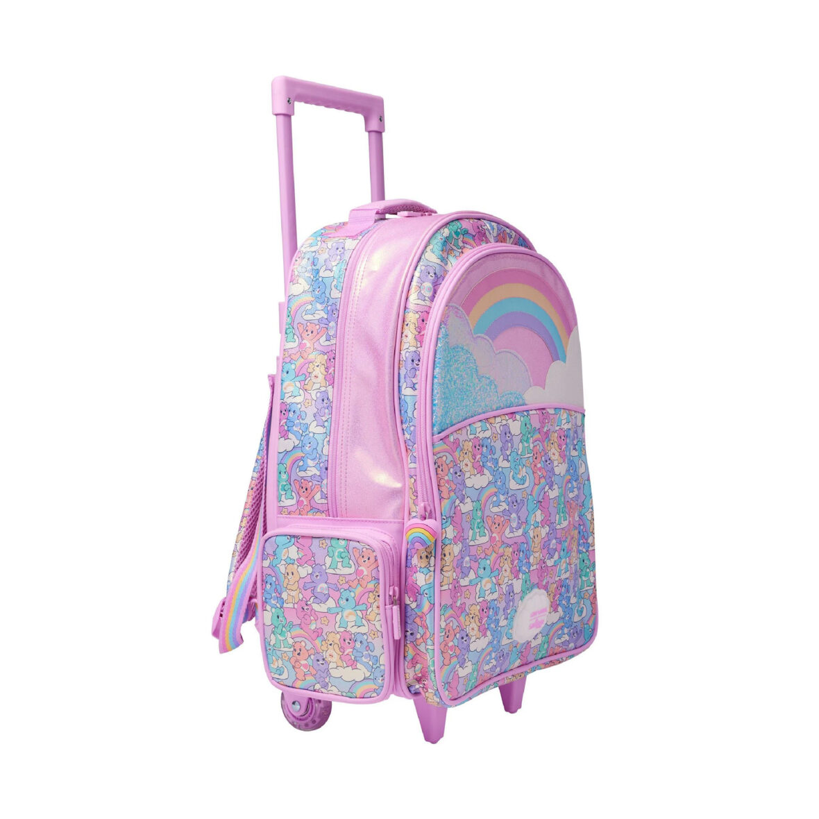 Smiggle Pink Care Bears Trolley Backpack With Light Up Wheels3