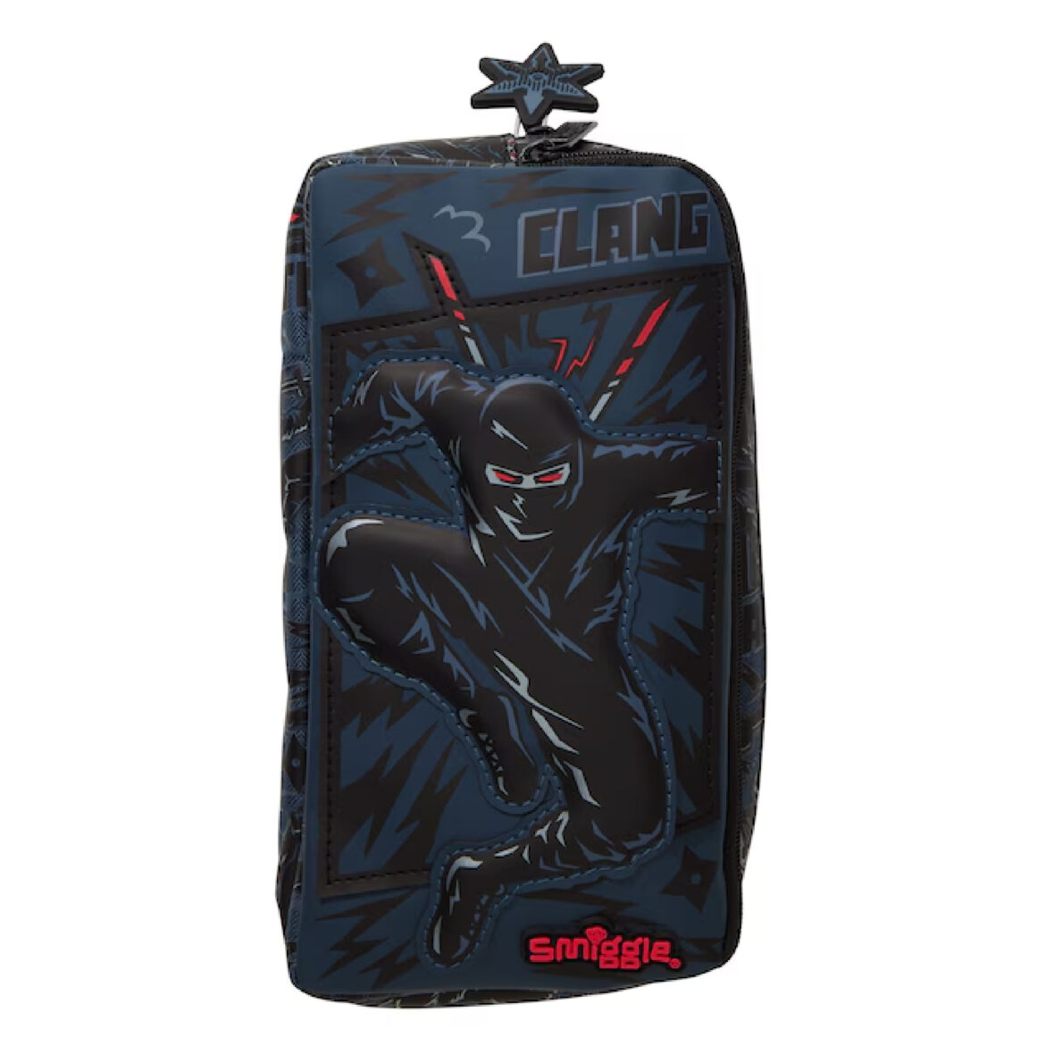 Smiggle Realm Character Pocket Pencil Case – Black Grey