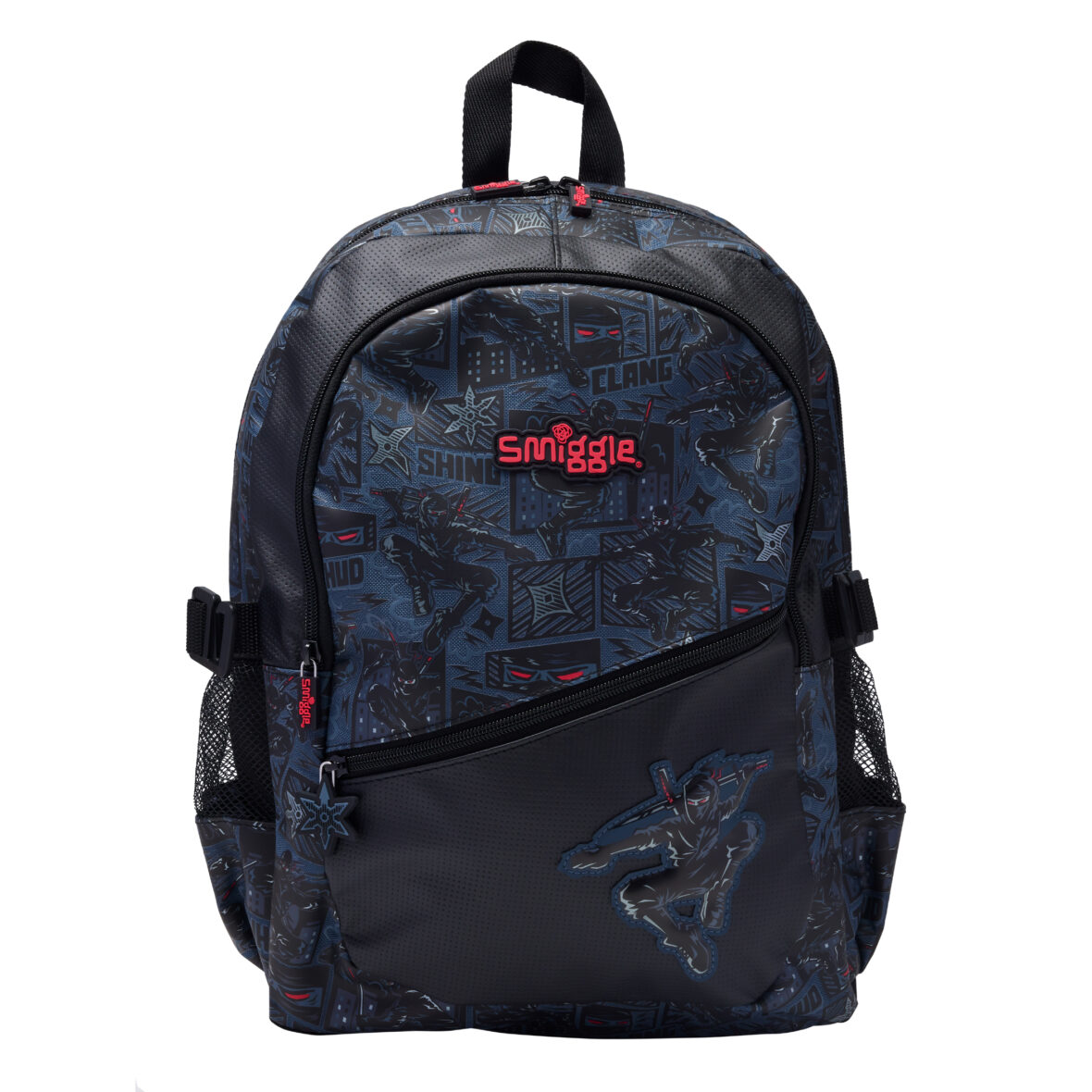 Smiggle Realm Classic Attach Backpack – Black Grey